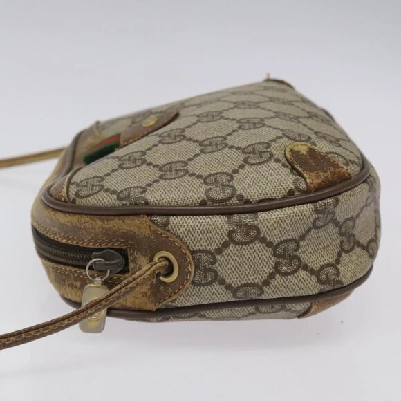 GUCCI GG Supreme Web Sherry Line Shoulder Bag PVC Beige 89 02 066 Auth EC117 - Picture 6 of 15